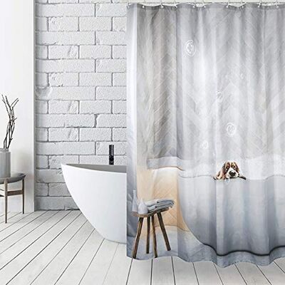 MSV Anti-Schimmel Duschvorhang Anti-Bakteriell, waschbar, wasserdicht, Polyester, 180x200cm Doggy MSV Anti-Schimmel Duschvorhang Anti-Bakteriell, waschbar, wasserdicht, Polyester, 180x200cm Doggy