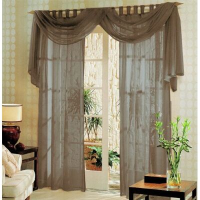 Gardinenbox Voile komplett GARDINEN Set 3tlg., Nougat, 60999 Gardinenbox Voile komplett GARDINEN Set 3tlg., Nougat, 60999