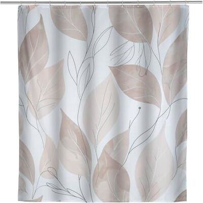 WENKO Duschvorhang 180 x 200 cm Mod. Pula, mit Blätter-Motiv, waschbar, mit Gewicht, wasserabweisend, Metallösen, inkl. 12 Duschvorhanginge, Duschvorhang aus Stoff WENKO Duschvorhang 180 x 200 cm Mod. Pula, mit Blätter-Motiv, waschbar, mit Gewicht, wasserabweisend, Metallösen, inkl. 12 Duschvorhanginge, Duschvorhang aus Stoff