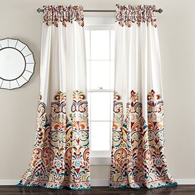 Lush Decor Clara Paisleymuster Boho Raumverdunkelungsvorhänge Lush Decor Clara Paisleymuster Boho Raumverdunkelungsvorhänge