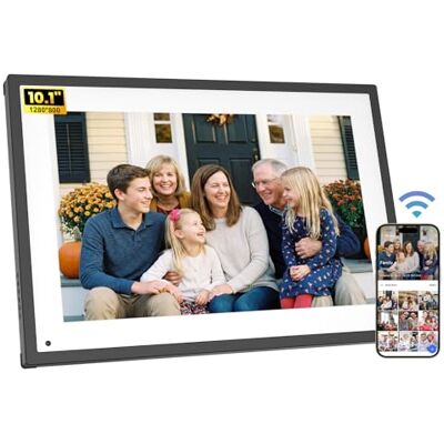 NEWYES Digitaler Bilderrahmen WLAN 10,1 Zoll Multifunktional Smart Fotorahmen Touchscreen HD 1280 * 800 IPS mit APP, 32GB Speicher, Digitaler Kalender Weiß NEWYES Digitaler Bilderrahmen WLAN 10,1 Zoll Multifunktional Smart Fotorahmen Touchscreen HD 1280 * 800 IPS mit APP, 32GB Speicher, Digitaler Kalender Weiß