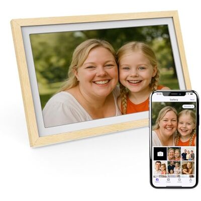 Xoro 15 Zoll WiFi Digitale Bilderrahmen, 1920x1080 Full HD 1080P IPS Touch Display, 32GB Speicher, Automatische Rotation, Buchenholz, Teilen Sie Fotos sofort von überall aus Xoro 15 Zoll WiFi Digitale Bilderrahmen, 1920x1080 Full HD 1080P IPS Touch Display, 32GB Speicher, Automatische Rotation, Buchenholz, Teilen Sie Fotos sofort von überall aus