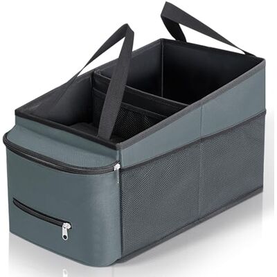 Cozary Autositz Organizer, Auto Organizer Kinder für Spielzeug, Bücher, Snacks, Organizer Auto Rücksitz Kinder mit Becherhaltern und Netztaschen, Rücksitz Organizer Zusammenklappbar, Dunkelgrau Cozary Autositz Organizer, Auto Organizer Kinder für Spielzeug, Bücher, Snacks, Organizer Auto Rücksitz Kinder mit Becherhaltern und Netztaschen, Rücksitz Organizer Zusammenklappbar, Dunkelgrau