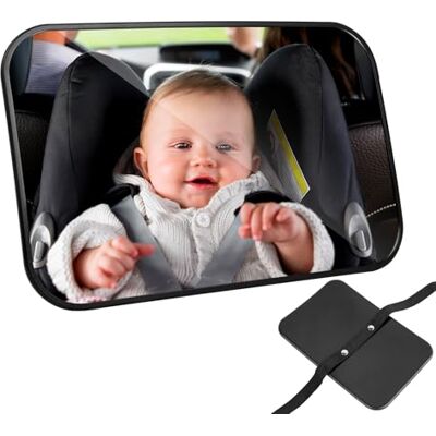 AiQInu Autospiegel für den Rücksitz Groß, Bruchsicherer Rücksitzspiegel, Spiegel Auto schwenkbar für Kindersitz und Babyschale Schwarz AiQInu Autospiegel für den Rücksitz Groß, Bruchsicherer Rücksitzspiegel, Spiegel Auto schwenkbar für Kindersitz und Babyschale Schwarz
