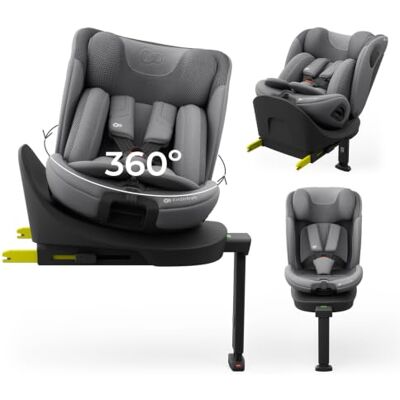Kinderkraft I-360 2 PRO, 4-in-1-Kindersitz, 40–150 cm, einfache ISOFIX-Montage, 5 Sitzpositionen, von 0 bis 36 kg, EASY SPIN 360° für einfaches Hineinsetzen und Herausnehmen des Kindes, Grau Kinderkraft I-360 2 PRO, 4-in-1-Kindersitz, 40–150 cm, einfache ISOFIX-Montage, 5 Sitzpositionen, von 0 bis 36 kg, EASY SPIN 360° für einfaches Hineinsetzen und Herausnehmen des Kindes, Grau