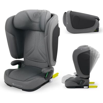 Kinderkraft UNITY 2 i-Size, Faltbarer Autositz 100–150 cm, von ca. 3,5 bis 12 Jahre, verstellbare Kopfstütze, Polsterung mit AIR FLOW-System, 5-fach Rückenlehnenverstellung, Grau Kinderkraft UNITY 2 i-Size, Faltbarer Autositz 100–150 cm, von ca. 3,5 bis 12 Jahre, verstellbare Kopfstütze, Polsterung mit AIR FLOW-System, 5-fach Rückenlehnenverstellung, Grau