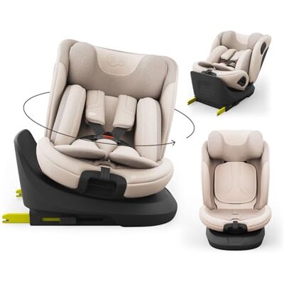 Kinderkraft I-GROW 2 PRO Kindersitz 0-36 kg, I-SIZE 40-150 cm, 360 grad drehbar, Kinderautositz mit Isofix station, FWF und RWF, Verstellbare Kopfstütze/Rückenlehne mit Liegeposition, Beige Kinderkraft I-GROW 2 PRO Kindersitz 0-36 kg, I-SIZE 40-150 cm, 360 grad drehbar, Kinderautositz mit Isofix station, FWF und RWF, Verstellbare Kopfstütze/Rückenlehne mit Liegeposition, Beige