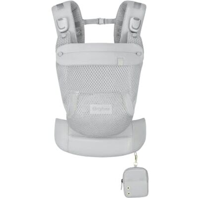 Cybex Gold LAYA Babytrage, ab Geburt bis ca. 3 Jahre, Fog Grey Gewicht des Kinders 3,2 kg bis max. 15 kg, selbstanpassender Stoff, Kängurutasche, Mesh-Material, Click & Go-Schnallen Cybex Gold LAYA Babytrage, ab Geburt bis ca. 3 Jahre, Fog Grey Gewicht des Kinders 3,2 kg bis max. 15 kg, selbstanpassender Stoff, Kängurutasche, Mesh-Material, Click & Go-Schnallen