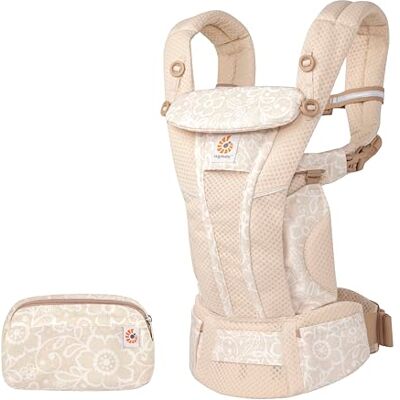 Ergobaby Omni Breeze Babytrage für Neugeborene ab Geburt bis 20kg, 4 Positionen SoftFlex Mesh Ergonomische Babybauchtrage Rückentrage Baby-Tragetasche, Cream Flower Lace Ergobaby Omni Breeze Babytrage für Neugeborene ab Geburt bis 20kg, 4 Positionen SoftFlex Mesh Ergonomische Babybauchtrage Rückentrage Baby-Tragetasche, Cream Flower Lace