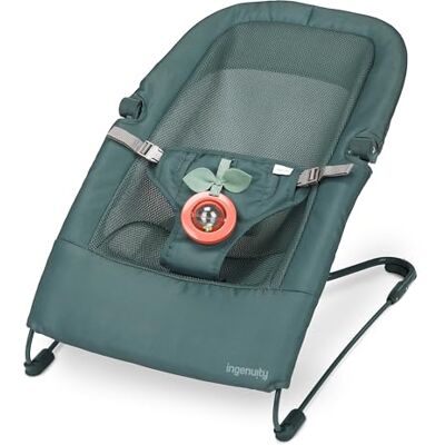 Ingenuity Stow & Go kompakte Falt Babywippe, leichter tragbarer Sitz mit Vibration & Spielzeug, Grün Ingenuity Stow & Go kompakte Falt Babywippe, leichter tragbarer Sitz mit Vibration & Spielzeug, Grün