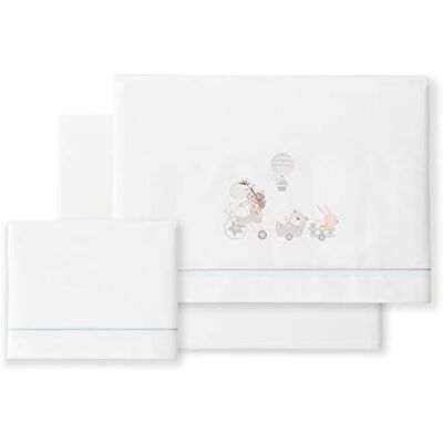 Baby-Kinderwagen-Set - Giraffen-Design aus Baumwolle, grau Baby-Kinderwagen-Set - Giraffen-Design aus Baumwolle, grau