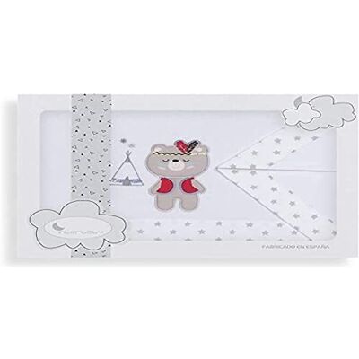 Interbaby 02197-18 Laken für das kinderwagen TIPI OSO, weiss e grau, grau Interbaby 02197-18 Laken für das kinderwagen TIPI OSO, weiss e grau, grau