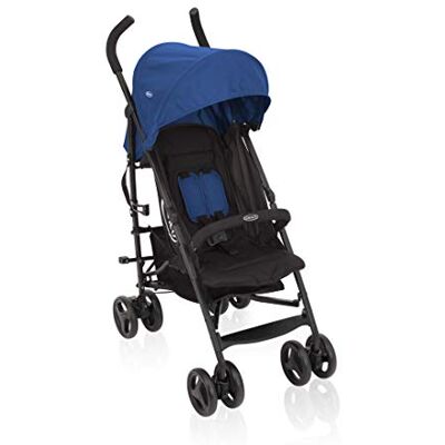 Graco TraveLite Buggy, leicht, klein zusammenklappbar, mit Liegeposition, stufenlos verstellbare Rückenlehne, Tragegriff, ideal als Reisebuggy, ab Geburt bis 15 kg, Kinderwagen Buggy blau, Caspian Graco TraveLite Buggy, leicht, klein zusammenklappbar, mit Liegeposition, stufenlos verstellbare Rückenlehne, Tragegriff, ideal als Reisebuggy, ab Geburt bis 15 kg, Kinderwagen Buggy blau, Caspian
