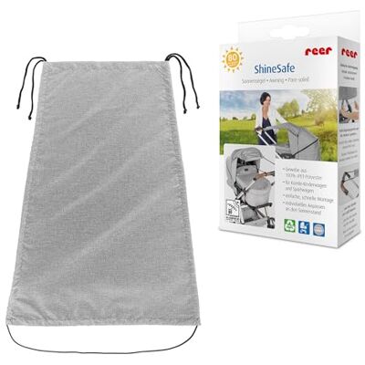 Reer ShineSafe Sonnensegel UV Schutz (UPF 80+) universal passend für Kombi-Kinderwagen & Sportwagen Sonnenschutz & Windschutz aus 100% rPET-Polyester Einfache Anbringung Grau-Melange Reer ShineSafe Sonnensegel UV Schutz (UPF 80+) universal passend für Kombi-Kinderwagen & Sportwagen Sonnenschutz & Windschutz aus 100% rPET-Polyester Einfache Anbringung Grau-Melange