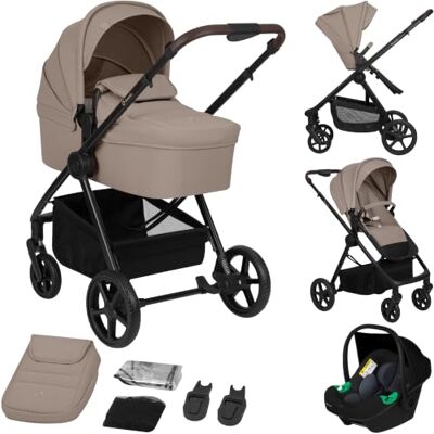 Lionelo Greet Kinderwagen 3 in 1 ab Geburt bis 4 Jahre, bis 22 kg, Reisesystem mit Babyschale, großer Babywanne, Kinderbuggy vorwärts und rückwärts, leichter Alu-Rahmen, Federung, UPF50+ Verdeck Lionelo Greet Kinderwagen 3 in 1 ab Geburt bis 4 Jahre, bis 22 kg, Reisesystem mit Babyschale, großer Babywanne, Kinderbuggy vorwärts und rückwärts, leichter Alu-Rahmen, Federung, UPF50+ Verdeck