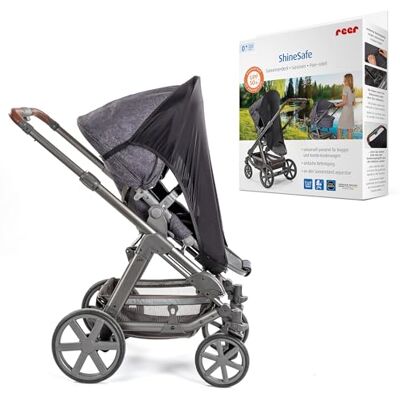 Reer ShineSafe Sonnenverdeck Universal-Sonnenschutz für Kinderwagen & Buggys UV-Schutz 50+ flexibel verstellbar & leicht zu befestigen Farbe: grau Reer ShineSafe Sonnenverdeck Universal-Sonnenschutz für Kinderwagen & Buggys UV-Schutz 50+ flexibel verstellbar & leicht zu befestigen Farbe: grau