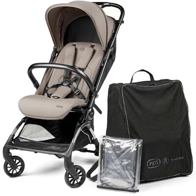 Peg Perego PEG Leichter Buggy Volo mit Regenschutz, Handgepäckgröße, Flugzeuggeeignet, Kompakt, Ab Geburt bis 22 kg, Reisetasche Inklusive, Misty Beige Peg Perego PEG Leichter Buggy Volo mit Regenschutz, Handgepäckgröße, Flugzeuggeeignet, Kompakt, Ab Geburt bis 22 kg, Reisetasche Inklusive, Misty Beige