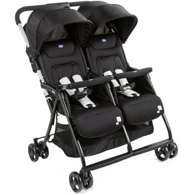 Chicco OHlalà Twin Geschwisterwagen von Geburt bis 15 kg, Kinderwagen für Zwillinge und Geschwister, Verstellbarer Faltbarer Zwillingsbuggy, Regenschutz und Ausziehbares Verdeck Chicco OHlalà Twin Geschwisterwagen von Geburt bis 15 kg, Kinderwagen für Zwillinge und Geschwister, Verstellbarer Faltbarer Zwillingsbuggy, Regenschutz und Ausziehbares Verdeck