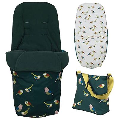Cosatto Giggle Zubehör Pack Wickeltasche & Ganzjahresfußsack Birdland Cosatto Giggle Zubehör Pack Wickeltasche & Ganzjahresfußsack Birdland