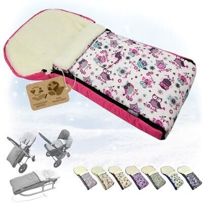 Babys-Dreams BAMBINIWELT universaler Winterfußsack (90cm oder 108cm), auch geeignet für Babyschale, Kinderwagen, Buggy, aus Wolle im Eulendesign (108cm, $1) Babys-Dreams BAMBINIWELT universaler Winterfußsack (90cm oder 108cm), auch geeignet für Babyschale, Kinderwagen, Buggy, aus Wolle im Eulendesign (108cm, $1)