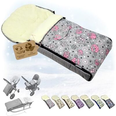 Babys-Dreams BAMBINIWELT universaler Winterfußsack (90cm oder 108cm), auch geeignet für Babyschale, Kinderwagen, Buggy, aus Wolle im Eulendesign (90cm, $2) Babys-Dreams BAMBINIWELT universaler Winterfußsack (90cm oder 108cm), auch geeignet für Babyschale, Kinderwagen, Buggy, aus Wolle im Eulendesign (90cm, $2)