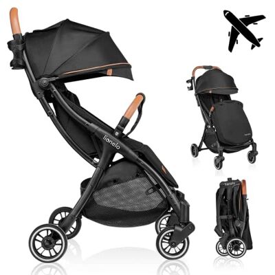 Lionelo Leichter Kinderwagen, Julie One, für Neugeborene bis 22 kg, kompakter, faltbarer Kinderwagen, verstellbar und neigbar, belüftete Rückenlehne, erweiterter Baldachin, Fußsack, Moskitonetz Lionelo Leichter Kinderwagen, Julie One, für Neugeborene bis 22 kg, kompakter, faltbarer Kinderwagen, verstellbar und neigbar, belüftete Rückenlehne, erweiterter Baldachin, Fußsack, Moskitonetz