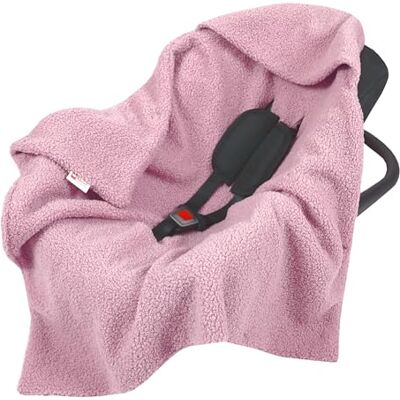 Babylux Einschlagdecke Bouclé 80x80 cm – Kuschelige Babydecke mit Kapuze für Autositz, Babyschale & Kinderwagen – Weiche Baby Kuscheldecke Made in EU (Bouclé Rosa) Babylux Einschlagdecke Bouclé 80x80 cm – Kuschelige Babydecke mit Kapuze für Autositz, Babyschale & Kinderwagen – Weiche Baby Kuscheldecke Made in EU (Bouclé Rosa)