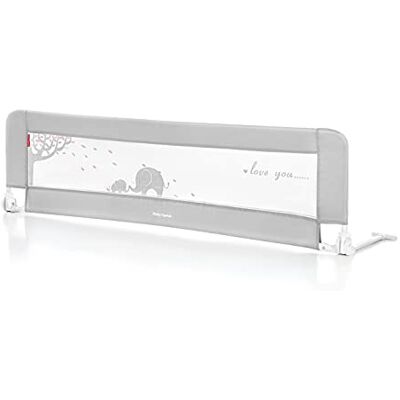 Moby-System klappbares Bettschutzgitter für Kinder – Faltbarer Rausfallschutz mit Gurten, Kinderbettgitter für sicheres Schlafen – Farbe: Grau – Größe: 150 x 42 cm Moby-System klappbares Bettschutzgitter für Kinder – Faltbarer Rausfallschutz mit Gurten, Kinderbettgitter für sicheres Schlafen – Farbe: Grau – Größe: 150 x 42 cm