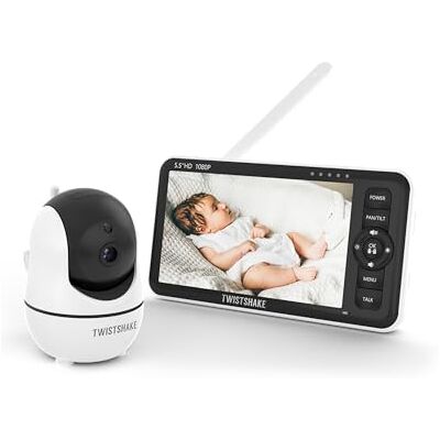 Twistshake Babyphone mit Kamera und Audio 5.5 Zoll 1080p Full HD-Bildschirm Zwei-Wege-Audiokommunikation Raumtemperaturüberwachung VOX Nachtsicht Bis zu 300 Meter Reichweite Twistshake Babyphone mit Kamera und Audio 5.5 Zoll 1080p Full HD-Bildschirm Zwei-Wege-Audiokommunikation Raumtemperaturüberwachung VOX Nachtsicht Bis zu 300 Meter Reichweite