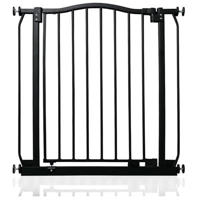 Safetots Treppenschutzgitter mit Gebogenem Oberen Teil, 71cm 80cm, Mattschwarz, Treppenschutzgitter mit Druckbefestigung, Babygitter für Türen Safetots Treppenschutzgitter mit Gebogenem Oberen Teil, 71cm 80cm, Mattschwarz, Treppenschutzgitter mit Druckbefestigung, Babygitter für Türen