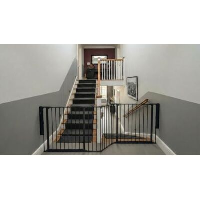 Safetots Zwei-Tür-Treppenschutzgitter Set, Schwarz, 220cm Gesamtlänge, Wandmontage, 70cm Höhe Safetots Zwei-Tür-Treppenschutzgitter Set, Schwarz, 220cm Gesamtlänge, Wandmontage, 70cm Höhe