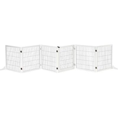 PawHut Absperrgitter Hund Verstellbar Freistehend 70H x 432B cm Weiß Schutzgitter mit Füßen, Holz Hundegitter, Klappbar, Treppenschutzgitter, für Treppen Türen Flur Küche, 6 Paneelen PawHut Absperrgitter Hund Verstellbar Freistehend 70H x 432B cm Weiß Schutzgitter mit Füßen, Holz Hundegitter, Klappbar, Treppenschutzgitter, für Treppen Türen Flur Küche, 6 Paneelen