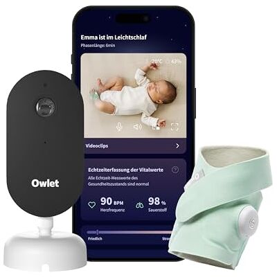 Owlet Dream Duo – Smartes Babyphone mit Sock & 2K-Kamera, Mint Owlet Dream Duo – Smartes Babyphone mit Sock & 2K-Kamera, Mint