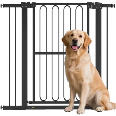 PawHut Treppenschutzgitter 94cm ohne Bohren 76-104 cm für Hunde Schwarz Türschutzgitter, Absperrgitter, Schutzgitter aus Stahl, für Haustiere, Treppen, Tür PawHut Treppenschutzgitter 94cm ohne Bohren 76-104 cm für Hunde Schwarz Türschutzgitter, Absperrgitter, Schutzgitter aus Stahl, für Haustiere, Treppen, Tür