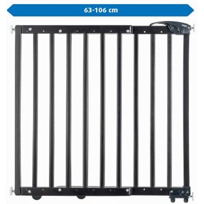 Reer Türgitter und Treppenschutzgitter, Baukasten zum Selbstbauen, zum Klemmen oder Schrauben, ausziehbar 63-106 cm, schwarz Reer Türgitter und Treppenschutzgitter, Baukasten zum Selbstbauen, zum Klemmen oder Schrauben, ausziehbar 63-106 cm, schwarz