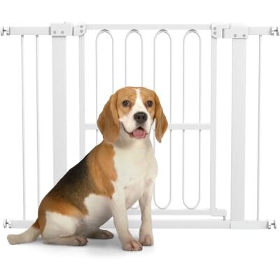 PawHut Treppenschutzgitter 76cm ohne Bohren 76-104 cm für Hunde Weiß Türschutzgitter, Absperrgitter, Schutzgitter aus Stahl, für Haustiere, Treppen, Tür PawHut Treppenschutzgitter 76cm ohne Bohren 76-104 cm für Hunde Weiß Türschutzgitter, Absperrgitter, Schutzgitter aus Stahl, für Haustiere, Treppen, Tür