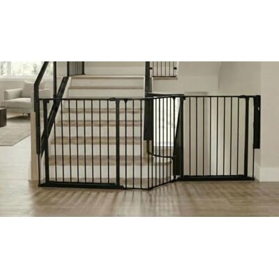 Safetots Zwei-Tür-Treppenschutzgitter Set, Schwarz, 207cm Gesamtlänge, Schraubmontage, 70cm Höhe Safetots Zwei-Tür-Treppenschutzgitter Set, Schwarz, 207cm Gesamtlänge, Schraubmontage, 70cm Höhe