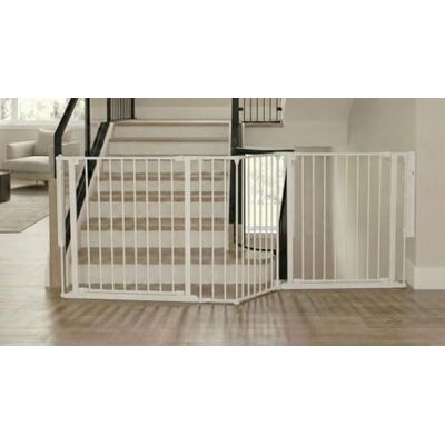 Safetots Zwei-Tür-Treppenschutzgitter Set, Weiß, 207cm Gesamtlänge, Schraubmontage, 70cm Höhe Safetots Zwei-Tür-Treppenschutzgitter Set, Weiß, 207cm Gesamtlänge, Schraubmontage, 70cm Höhe