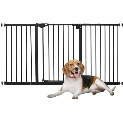 PawHut Türschutzgitter Hunde, Absperrgitter, 74-147,5 cm, Treppenschutzgitter für Haustier, Hundegitter inkl. 3 Verschiedene Verlängerungen, Schutzgitter ohne Bohren, Metall, Kunststoff, Schwarz PawHut Türschutzgitter Hunde, Absperrgitter, 74-147,5 cm, Treppenschutzgitter für Haustier, Hundegitter inkl. 3 Verschiedene Verlängerungen, Schutzgitter ohne Bohren, Metall, Kunststoff, Schwarz