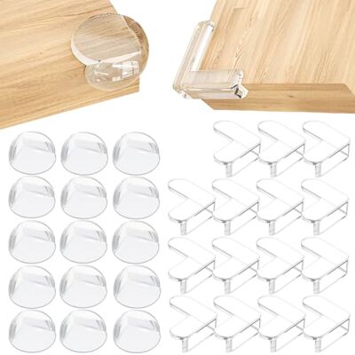 JiangZShangM 30PCS Eckenschutz Baby, Kantenschutz Baby, Tischkantenschutz Ecken Für Kindersicherung, Silikon Selbstklebend, Scharfen Kantenschutz Verschiedene Möbelecken, Weich Sicher JiangZShangM 30PCS Eckenschutz Baby, Kantenschutz Baby, Tischkantenschutz Ecken Für Kindersicherung, Silikon Selbstklebend, Scharfen Kantenschutz Verschiedene Möbelecken, Weich Sicher