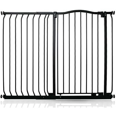 Safetots Extragroßes Treppenschutzgitter mit Gebogenem Oberen Teil, 116cm 125cm, Mattschwarz, Extra Hoch 100cm in der Höhe, Treppenschutzgitter mit Druckbefestigung, Babygitter für Türen Safetots Extragroßes Treppenschutzgitter mit Gebogenem Oberen Teil, 116cm 125cm, Mattschwarz, Extra Hoch 100cm in der Höhe, Treppenschutzgitter mit Druckbefestigung, Babygitter für Türen