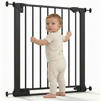 Safetots SafeStep Treppenschutzgitter ohne Bohren Schwarz – Maximale Sicherheit für Babys & Haustiere – Visuelle Schließkontrolle – Beidseitig öffnend – Komfortables Tür- & Treppengitter 75cm 82cm Safetots SafeStep Treppenschutzgitter ohne Bohren Schwarz – Maximale Sicherheit für Babys & Haustiere – Visuelle Schließkontrolle – Beidseitig öffnend – Komfortables Tür- & Treppengitter 75cm 82cm