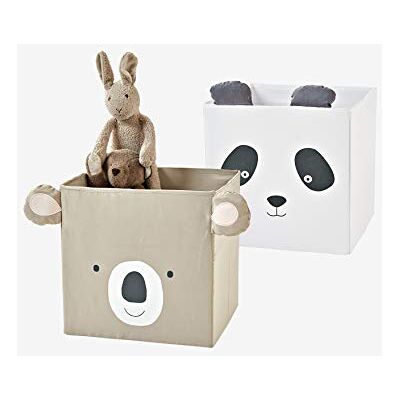 Vertbaudet 2 Stoff-Aufbewahrungsboxen, Kinderzimmer taupe+helgrau ONE SIZE Vertbaudet 2 Stoff-Aufbewahrungsboxen, Kinderzimmer taupe+helgrau ONE SIZE