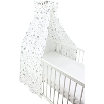 TupTam Babybett Himmel mit Schleifchen, Farbe: Graue Galaxie, Größe: ca. 160x240 cm TupTam Babybett Himmel mit Schleifchen, Farbe: Graue Galaxie, Größe: ca. 160x240 cm