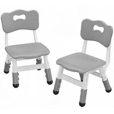 GarveeMore 2er-Set Höhenverstellbare Kinderstühle Aus Kunststoff 3 Stufen ergonomische Rückenlehne & rutschfeste Füße für Kinder 2–6 Jahre Beige/Dunkelgrau/Grau GarveeMore 2er-Set Höhenverstellbare Kinderstühle Aus Kunststoff 3 Stufen ergonomische Rückenlehne & rutschfeste Füße für Kinder 2–6 Jahre Beige/Dunkelgrau/Grau