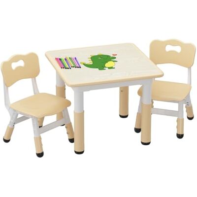 GarveeMore 2er-Set Höhenverstellbare Kinderstühle Aus Kunststoff 3 Stufen ergonomische Rückenlehne & rutschfeste Füße für Kinder 2–6 Jahre Beige/Dunkelgrau/Grau GarveeMore 2er-Set Höhenverstellbare Kinderstühle Aus Kunststoff 3 Stufen ergonomische Rückenlehne & rutschfeste Füße für Kinder 2–6 Jahre Beige/Dunkelgrau/Grau