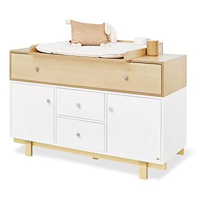PINOLINO Wickelkommode Boks extrabreit, aus Holz, inkl. abnehmbarem Wickelaufsatz, Soft-Close und Self-Soft-Close, für Babys und Kleinkinder, weiß/natur PINOLINO Wickelkommode Boks extrabreit, aus Holz, inkl. abnehmbarem Wickelaufsatz, Soft-Close und Self-Soft-Close, für Babys und Kleinkinder, weiß/natur