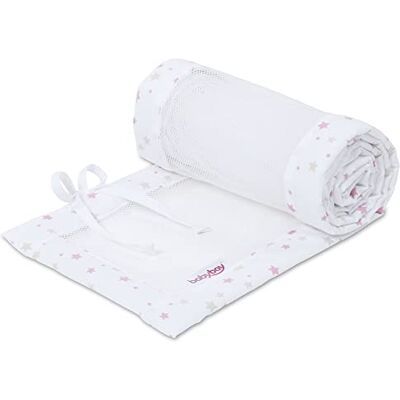 babybay Nestchen Mesh-Piqué / Bettumrandung für Beistellbett / Stoßschutz für Baby Bett, passend für Modell Original, weiß Sternemix sand/beere babybay Nestchen Mesh-Piqué / Bettumrandung für Beistellbett / Stoßschutz für Baby Bett, passend für Modell Original, weiß Sternemix sand/beere