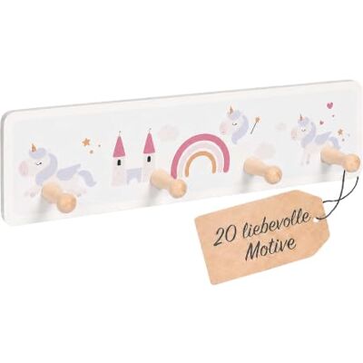 Relaxdays Kindergarderobe, 4 Haken, Wandmontage, Einhorn, Schloss MDF, Kiefernholz, inkl. Befestigungsmaterial, Kinderzimmer, Babyzimmer, Flur, Hakenleiste Relaxdays Kindergarderobe, 4 Haken, Wandmontage, Einhorn, Schloss MDF, Kiefernholz, inkl. Befestigungsmaterial, Kinderzimmer, Babyzimmer, Flur, Hakenleiste