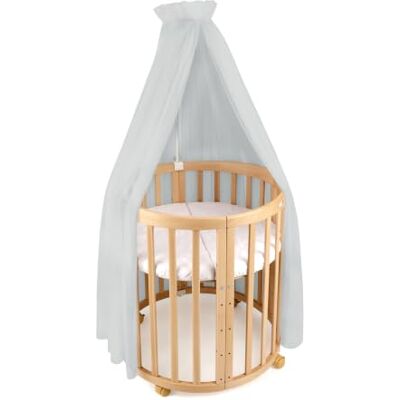waldin Betthimmel mit Himmelstange für Babybett, ohne Bett, Grau Baldachin aus Tüll, universelle Halterung für Kinderbett, Beistellbett und Stubenbett, transparent, Höhe ca. 155 cm waldin Betthimmel mit Himmelstange für Babybett, ohne Bett, Grau Baldachin aus Tüll, universelle Halterung für Kinderbett, Beistellbett und Stubenbett, transparent, Höhe ca. 155 cm